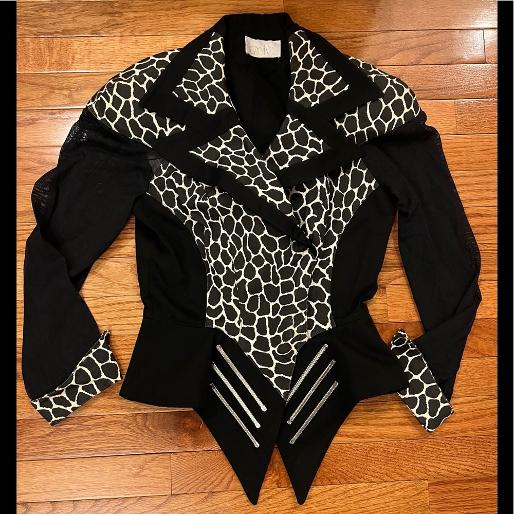 CACHE Vintage Sexy Jacket Fishnet Sleeves